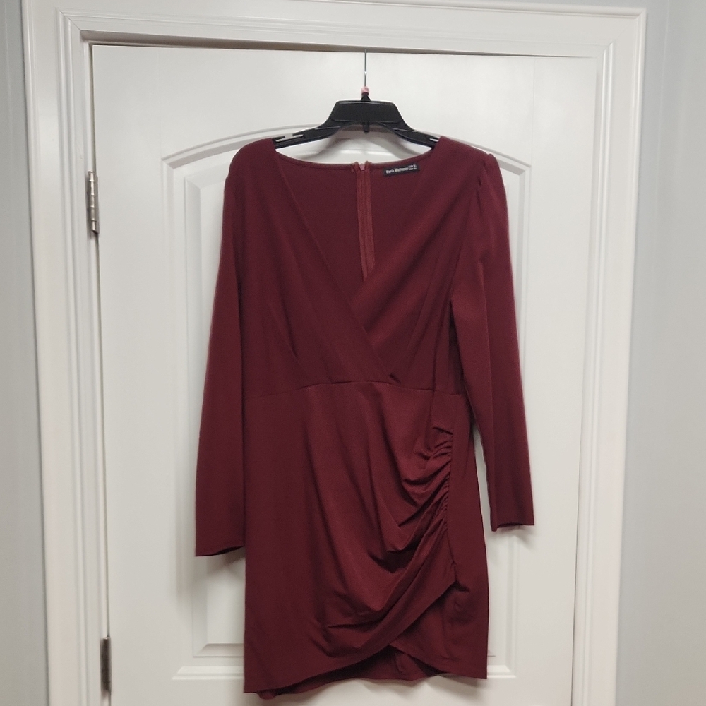 H&M Deep Red Long Sleeve Dress